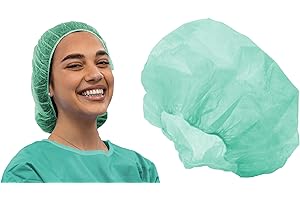 TIGA-MED Schwesternhauben | 100 Stück | Kopfhauben | Grün | Hygienehauben Vlieshauben Einmalhauben Baretthauben OP Hauben