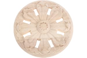 MUXSAM 1pc Europäische Schnitzerei Holzschnitzerei Runde Schnitzerei für Möbelfüße Schränke,12cm
