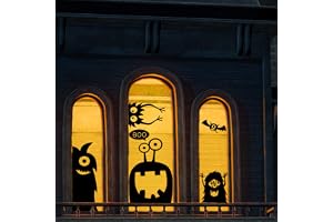 CCINEE 10PCS Giant Halloween Window Clings Novelty Cute Wiggly Monster Window Decal Stickers for Halloween Decoration Supply