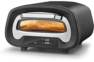 ‎CASO CASO PizzaChef 430° - Pizzaofen, 80-430°C, 8 Automatikprogramme, Cordierit Pizzastein (33x33cm), einstellbare Heizelemente, Innenraumbeleuchtung, Timer, Edelstahl-Design