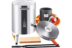 VEVOR Schmelzofen Propan Metall Schmelzofen 6 kg, Edelstahl Schmelzofen Gas 1482 ℃ inkl. 1 x Brenner, 1 x Tiegel, Schmiede Messerherstellung Schmiedeset für Kupfer, Aluminium, Gold, Silber usw.