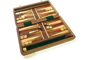 PURITY STYLE Fair Trade Wooden 12" Folding Backgammon Set