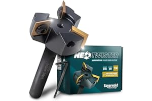 QUALITÄT AUS DEUTSCHLAND BAYERWALD WERKZEUGE Bayerwald NeoTwister Fraise planifiée pour défonceuse pour bois – Diamètre de coupe 35 mm – Diamètre de la tige : 8 mm – Fraisage plan/rainurage/fraisage de bords – Lame remplaçable – Outil