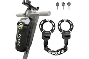 MEZELON Antivol Trotinette Electrique, Menotté Antivols avec Sac Étanche et Support Téléphone, Cadenas pour Trotinette Electrique Xiaomi Segway Ninbot et Bicyclette (Un ensemble B)