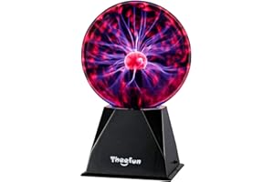 Theefun kula plazmowa, 15 cm, magiczna kula świetlna, kula elektrostatyczna, wrażliwa na dotyk kula błyskowa, migająca zabawka pedagogiczna, lampa błyskowa, efekty świetlne