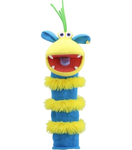 The Puppet Company – Marionnette Sockette Mango, Tricotée, 38 Cm, Couineur, Dès 3 Ans – Pour Contes Et Histoires