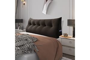 ‎BNCKTRD BNCKTRD Kopfende Großes Rückenkissen Bequemes Lesekissen und Rückenteil im Bett Rückenlehne Kopfkissen Langes XXL Kissen für Sofa, Couch, Wandkissen Polster Samt Braun 160cm