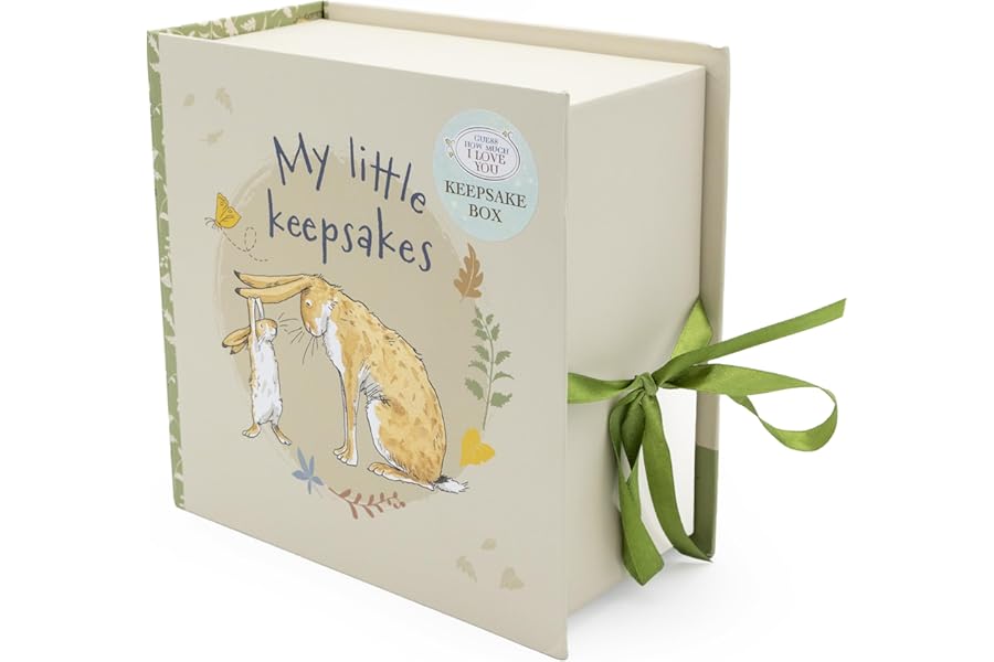 Guess How Much I Love You Baby Keepsake Box – 6 Drawer Memory Box for Newborn Mementos – Baby Gift with Ribbon Closure – Official Licensed Gift