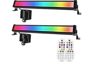 MEIHUA Reflektor RGB 42 W, do użytku na zewnątrz, 10 kolorów, 6 jasności, 30 trybów, wodoszczelność IP66, oświetlenie ścienne, oświetlenie LED, efekty świetlne z pilotem zdalnego sterowania