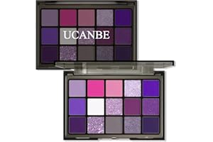 UCANBE Palette Ombretti 15 Colori - Ombretto Occhi Colorati Impermeabile, Durevole, Palette Occhi Setoso Altamente Pigmentato (Viola)
