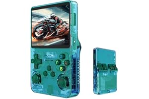 Werwing R36S Console de jeu rétro, écran IPS de 3,5", carte TF de 64 Go avec plus de 10 000 jeux préchargés, appareil de jeu portable Linux OS (vert)