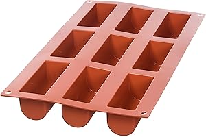 Silikomart SF130 Molde de Silicona n.9 Mini buche 84x32 h 35 mm, Rojo, M
