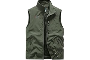 Oralidera Uomo Gilet Leggero Multitasche Smanicato Caccia e Pesca Trekking Gilet Sport Pesca Giubbino da Lavoro Fotografi Giacche Sportivo