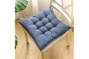 Morbuy Cojines Exterior Jardin, Estampados Geométricos Cojines Sillas Terraza, Cómodos Cojines para Sillas para Interior y Exterior, Cojines Exterior Lavable con Lazos (30X30cm-4PC,Azul)