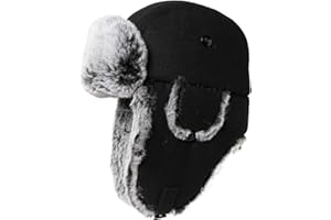 Comhats Zimowa mieszanka wełny czapka traperska dla mężczyzn pań ciepłe czapki z grubym, miękkim sztucznym futrem, nauszniki, polarowa, podszewka na zimną pogodę, super ciepła