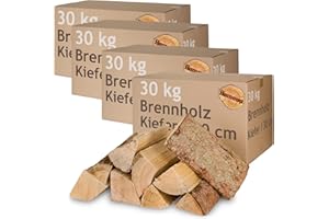 Bois de pin 5-500 kg Bois de Chauffage 30 cm pour Poêle et Cheminée Brasero Grill Panier à Feu Bûches Flameup, Quantité:120 kg