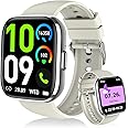 Musclez Smart Watch for Women Men, 1.85'' HD Touch Screen Fitness Tracker with Bluetooth Answer/Make Call, IP68 Waterproof with Heart Rate Sleep Monitor 100 Sports Modes for Android iOS (White)
