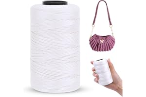 LEREATI Fil Macramé 1mm x 230m Corde Macramé Polyester Ficelle Corde Fil Polypropylène pour Sac à Main, Suspension Murale, Travaux Manuels, Tricot, Noël, Mariage (Blanc)
