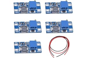 Youmile 5 sztuk DC-DC Step Up Boost Power Converter 2V-24V na 5V-28V 2A regulowany moduł zasilacza do Arduino z drutem 24AWG