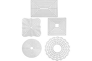 CHOLINCHIN 5 pezzi Fustella modello di punzonatura set geometrico di fustelle da taglio quadrato rettangolare cerchio cornice quadrata, stencil per goffratura per scrapbooking embossing schede album artistico