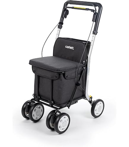 Carlett - Comfort Assist Lett900P | Chariot de Courses Pliable | avec 4 Roues | Produit Médical Classe I | Homologué | Sac Amovible 38L/15kg | Plateau Porte-Objets | Vert