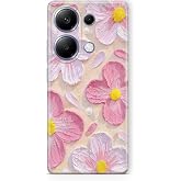 Manitoba Xiaomi Redmi Note 13 Pro 4G ile Uyumlu Pastel &Ccedil;i&ccedil;ek Tasarımlı Baskılı Şeffaf Telefon Kılıfı