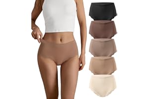SHARICCA Nahtlos Slips Unterwäsche Damen Hohe Taille Bequeme Seamless Hipster Slips No Show Unterhosen Damen Panties Mehrpack