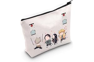 LEVLO Slayer Tanjirou Anime Cosplay Bolsa de maquillaje con cremallera para familiares y amigos, Slayer Tanjiro Bolsa, Bolsa de maquillaje