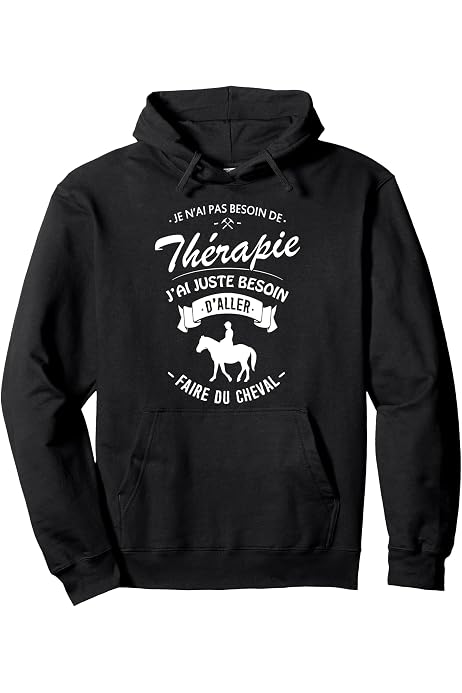 Sweat à Capuche "Née Pour Faire Du Cheval" - Humour Équitation - Pour Femme Et Fille Cavalière