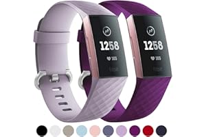 Faliogo 2 Pezzi Cinturino di Ricambio Compatibile con Fitbit Charge 3 Cinturino/Fitbit Charge 4 Cinturino, Cinturini Sportivi Morbidi per Donna Uomo, Piccoli Grandi