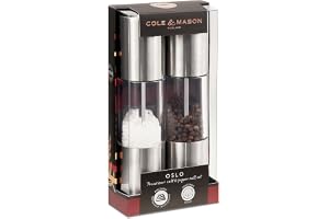 Cole & Mason Oslo Salt/Pepparkvarn, 185 mm, Silver/Klar