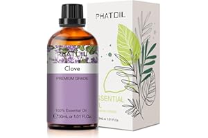 PHATOIL Olejek Eteryczny Goździków 30ML, Olejki Eteryczne do Dyfuzora, Olejek Goździków Czysty Naturalny do Nawilżaczy Aromaterapeutycznych DIY Świece