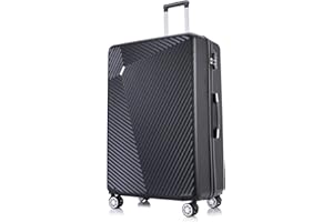 FLYMAX XL 32" Extra Large 4 Roues Valises Spinner Bagages Légers ABS Valises de Voyage Noir