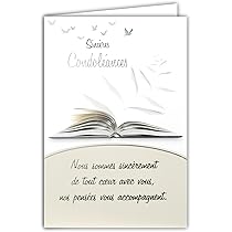 64 1061 Carte Sincères Condoléances Gris Argenté Brillant Décès Deuil