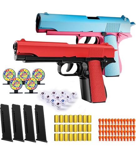 Lot de 2 pistolets à bande élastique en bois fait main pour enfants en