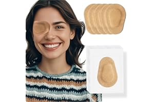 THSIREE 20 Pcs Adhesive Eye Patches for Adults, Medical Eye Patch Disposable Breathable Eyepatch for Amblyopia Lazy Eye Latex Free Adhesive Bandages for Adults, Regular Size 3.3×2.3 inches, Nude Color