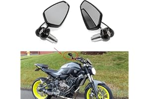 DREAMIZER Rétroviseurs de guidon de moto noirs rétroviseurs de vue arrière de 7/8 "22mm pour Scooter Cruiser Sport Bike Chopper