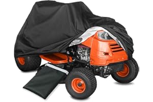 AUPERTO Rasenmäher-Abdeckung, 183 x 137 x 117 cm, Outdoor-Garten, Rasentraktor, Anti-UV-Schutz, langlebig, 210D, staubdicht, Aufsitz-Gartentraktor für alle Jahreszeiten/Wetter