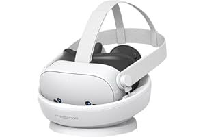 PRISMXR Station de Charge Compatible avec Meta Quest 3S, Station de Charge Rapide avec 2 Batteries Rechargeables pour Contrôleurs (sans Chargeur ni Pass-Through) - Carina D1S Lite