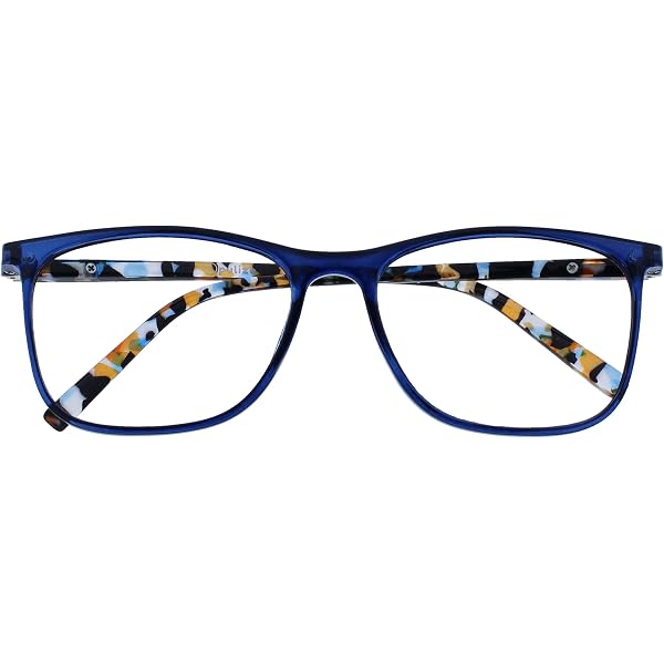Lunettes De Lecture Pack De 2 - Montures Carrées Élégantes Noir & Bleu, Verres +2.50 (OPULIZE)
