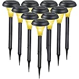 SOLAR GARDEN LIGHTS for Outdoor – 10 Brightest WARM WHITE Light Set - Transform Paths, Garden, Flowerbeds, Borders & Drive - 