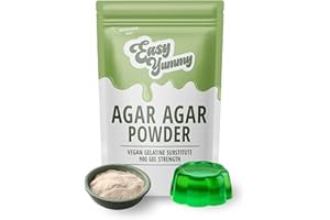 EASY YUMMY - Agar Agar (100g), Vegan Gelatin Powder, 100% Pure, No Additives, European Quality, Halal