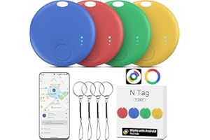 FUYAOSC Air Tracker Android, 4 Pack Smart Tracker for Android Schlüsselfinder Key Finder kompatibel mit Google Find Hub APP (Android NUR), Bluetooth Tracker für Gepäck,Brieftasche,Koffer