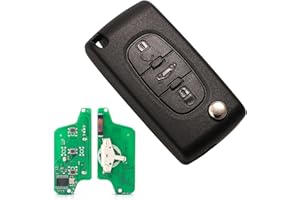 Heart Horse Funkschlüsselgehäuse mit 3 Tasten, kompatibel mit Peugeot 207 307 308 407 607 Citroen C2 C3 C4 CE0523 433 MHz Fernbedienung Schlüssel für ID46 (PCF7941) Chip (Ask-Signal, HU83)