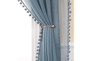 MIULEE 2 Panel Sheer Curtains - Ultra Soft Transparent Voile for Bedroom, Living Room, Windows & Balcony - Grommet Top, 55in Wx57in L 140cmx145cm - Navy