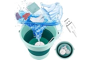 EN7JIOY BAOK Mini Washing Machine, 10L Portable Foldable Laundry Tub Washing Machines, Ultrasonic Turbine Washer with USB, Suitable for Home Travel Apartments Dorms Socks Underwear Bra