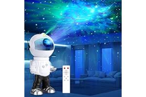 Fuqiduo Projecteur astronaute ciel étoilé, lampe LED avec télécommande, projecteur de galaxie nébuleuse avec étoiles, rotatif à 360°, pour enfants