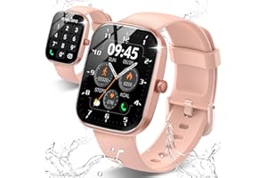CSASAN Montre Connectée Homme Femme avec Appel Bluetooth, 1.91" Smartwatch avec 113+ Modes Sportifs, Etanche IP68 Montre Intelligente avec Podometre/Cardiofrequencemetre/Moniteur de Sommeil Android iOS Rose