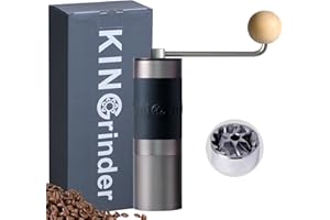 KINGrinder K1 Moulin à café manuel à poignée droite avec 140 degrés de mouture réglables pour Aeropress, presse française, drip, expresso, capacité de 20-25 g