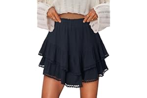 CHICZONE Flowy Shorts for Womens Mini Ruffle Skorts Skirts High Waisted Teen Gilrs Tennis Skort Casual Summer Shorts